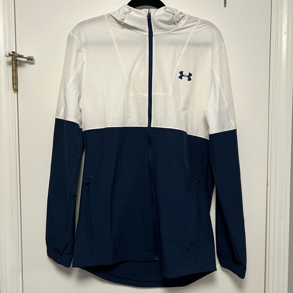 Under Armour White and Navy Pullover